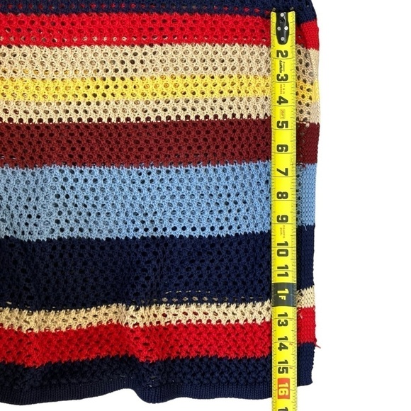 Cato Crochet Maxi Dress Retro 70s Boho Beach Dress Colorblock Striped Sz M - Picture 14 of 16